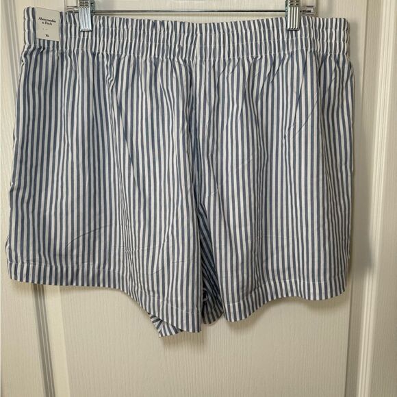 Abercrombie & Fitch Blue Striped Women Shorts - Picture 2 of 5
